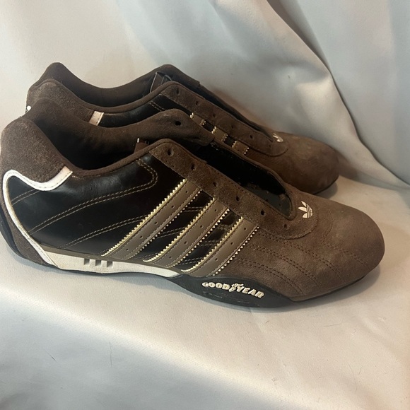 Vintage Adidas Men's Brown Suede Goodyear Racing Shoes - Picture 1 of 8